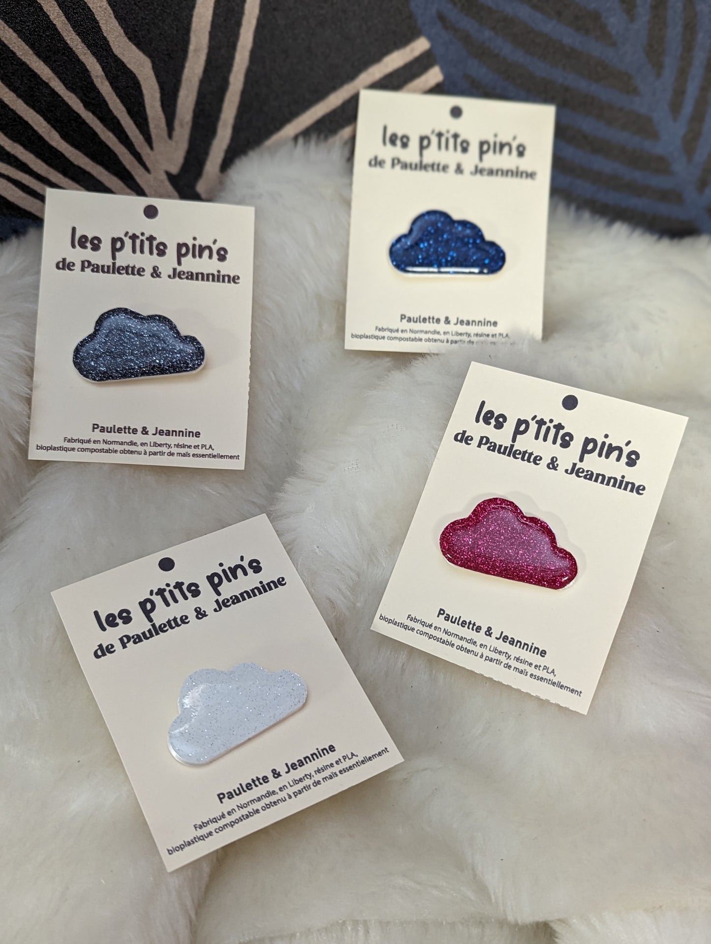 Pin's nuage en liberty ou à paillettes