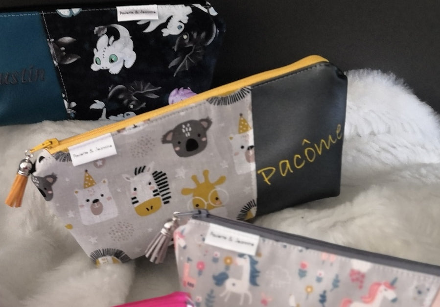 Trousse d'écolier prénom, création unique - Article sur mesure