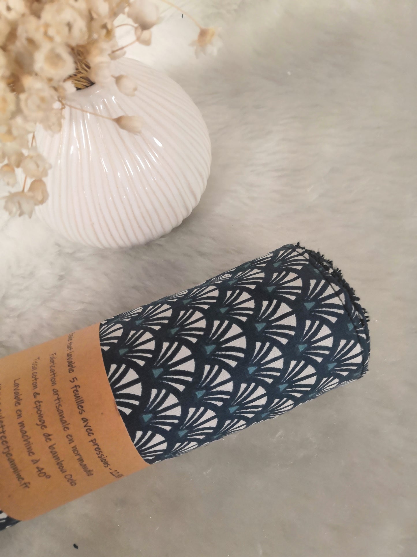 Rouleau de 5 feuilles d'essuie-tout lavable - Article en stock