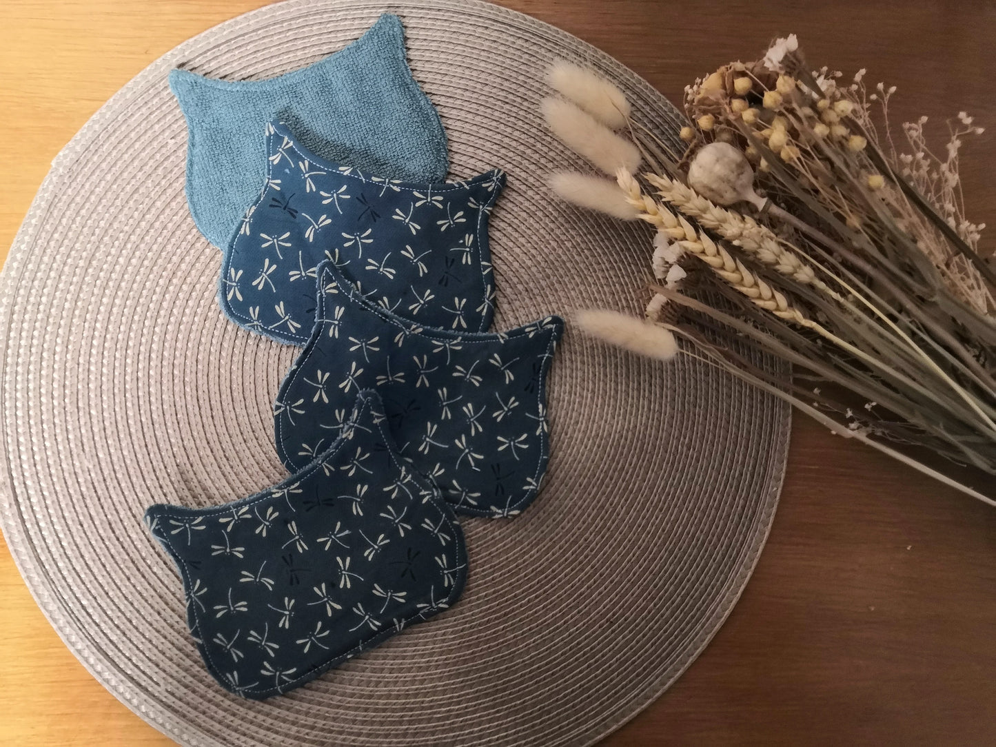 Lingettes lavables Chat - Lot de 4 lingettes - Article en stock