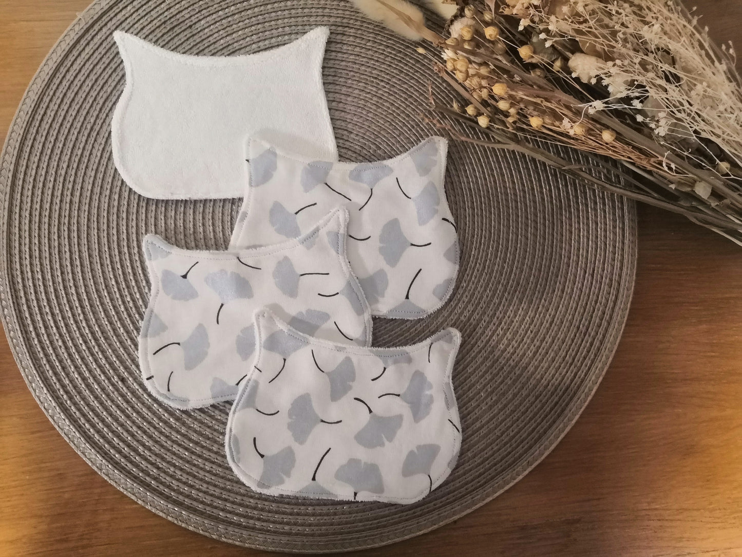 Lingettes lavables Chat - Lot de 4 lingettes - Article en stock