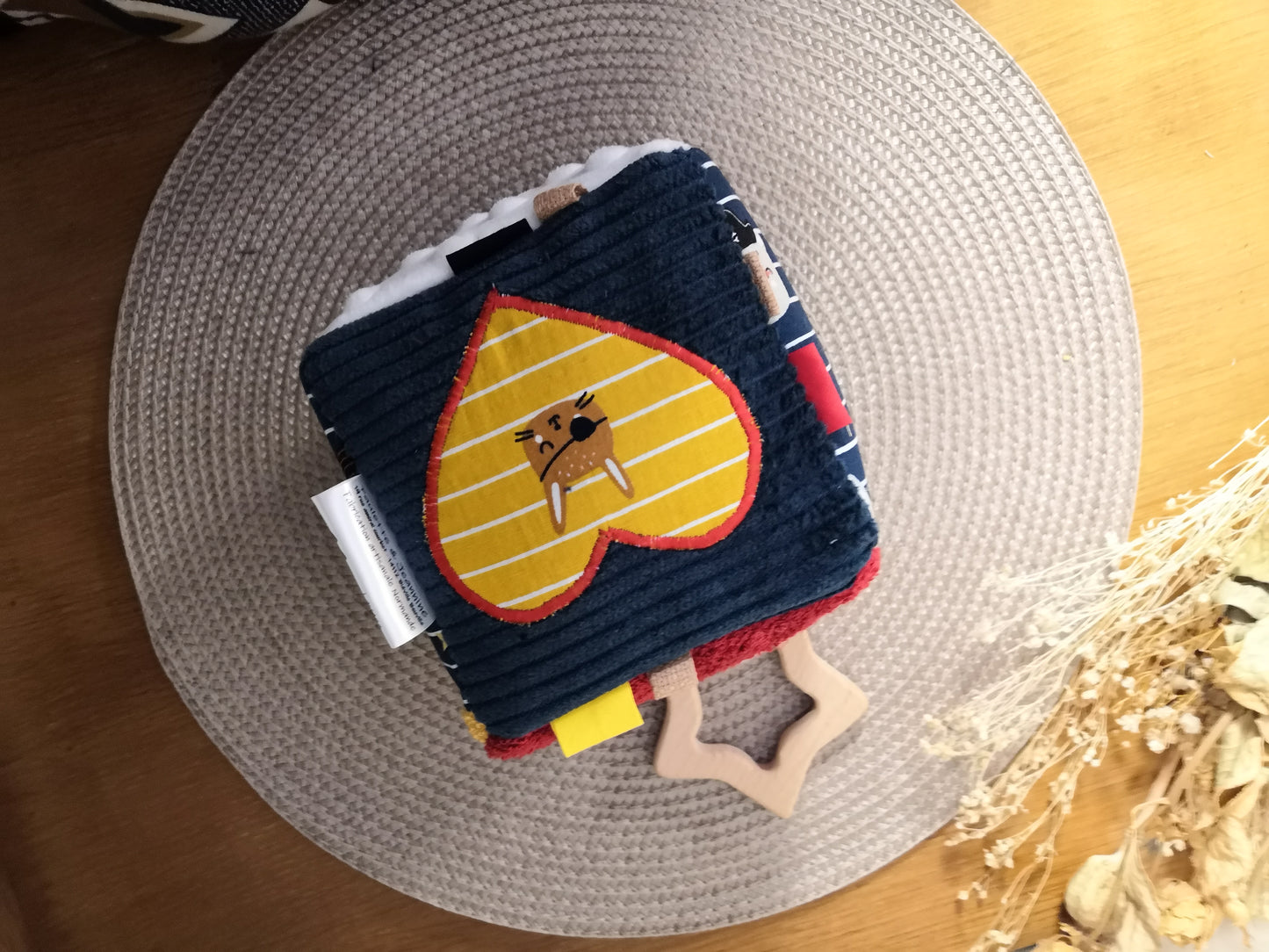 Cube d'éveil Baleine Bleue & prénom - Jeu d'éveil pour bébé CE - A personnaliser