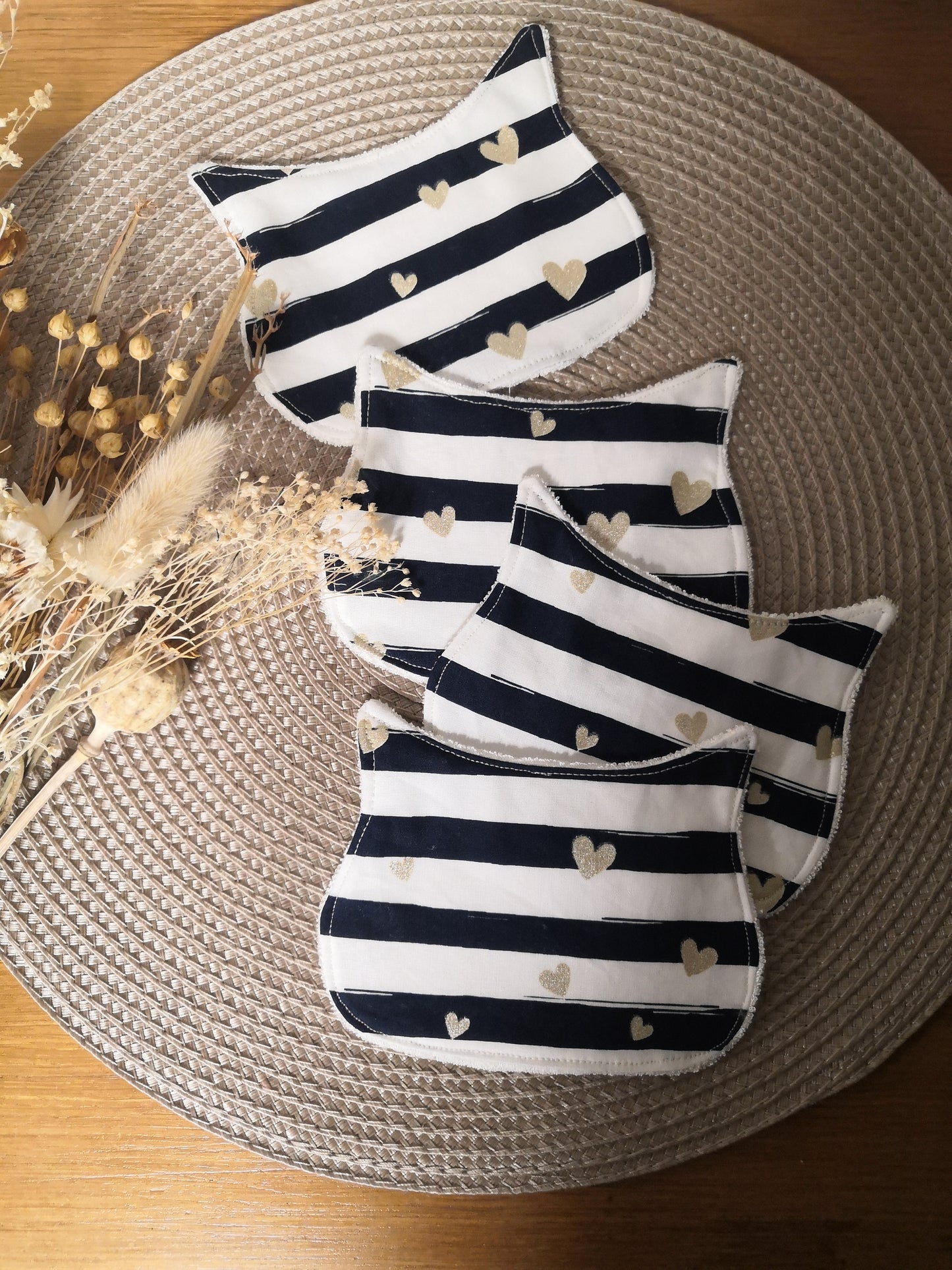 Lingettes lavables Chat - Lot de 4 lingettes - Article en stock