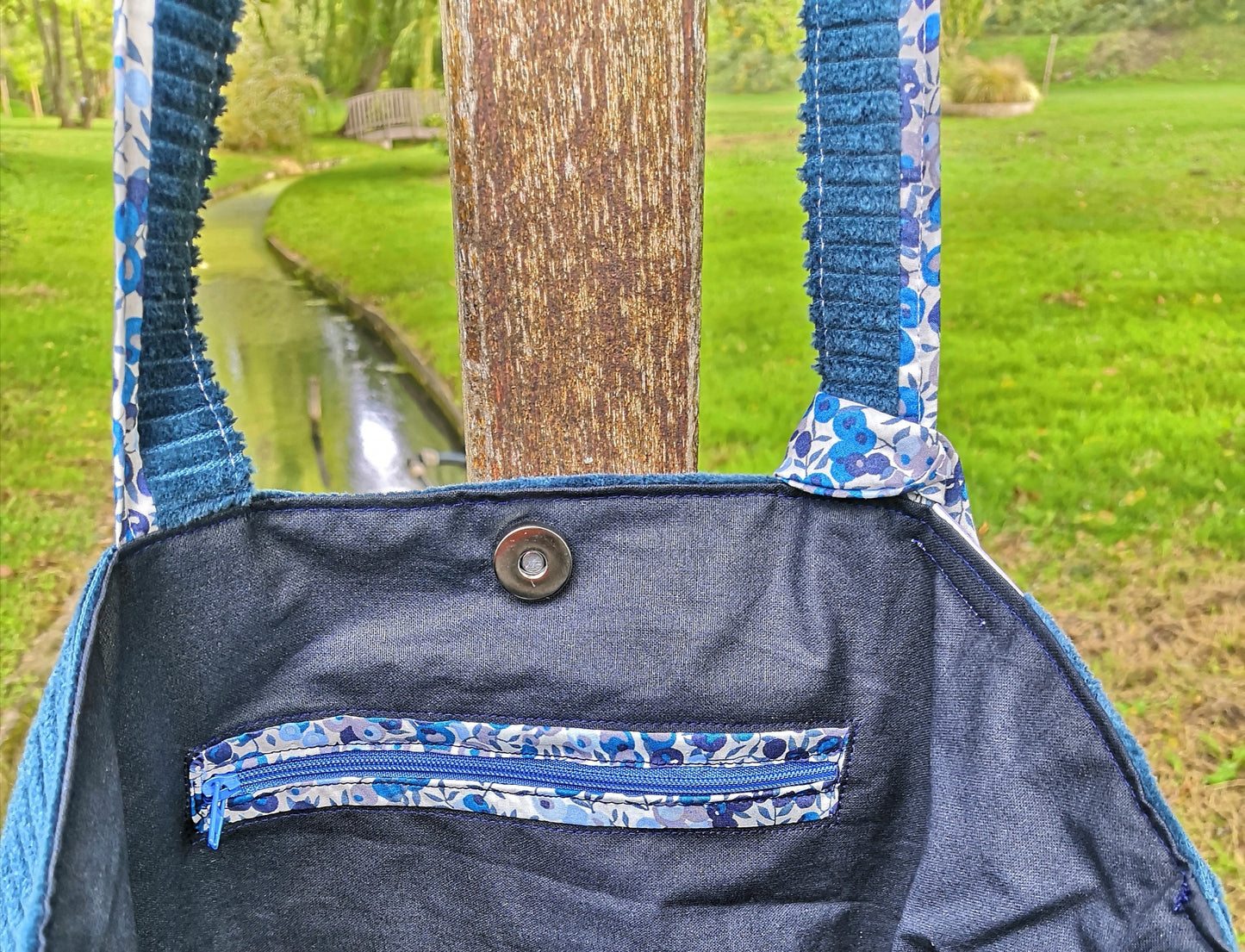 Tote bag velours cotelé & liberty