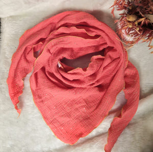 Foulard en double gaze Corail - Articles en stock