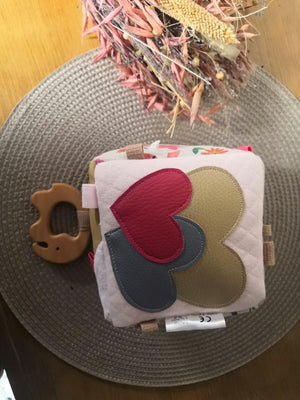 Cube d'éveil Paresseux Rose & Prénom - Jeu d'éveil pour bébé CE - A personnaliser
